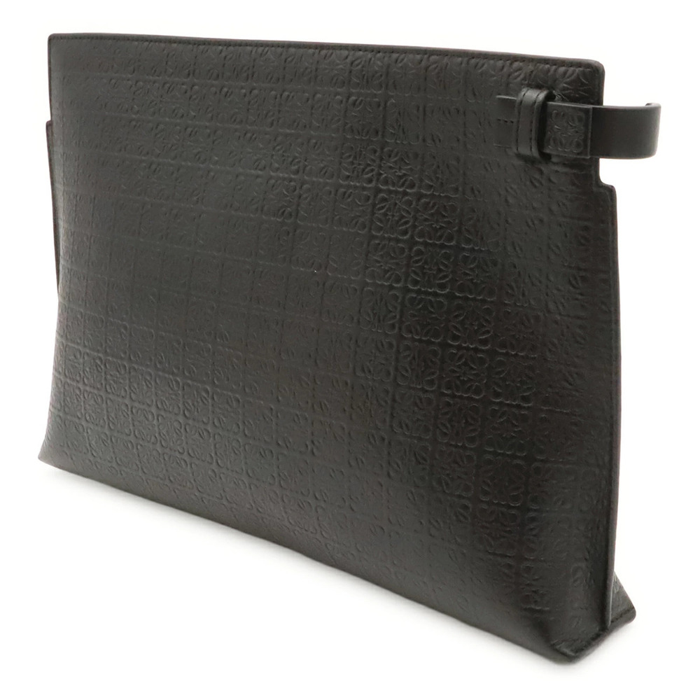 Loewe Multi Shoulder Black Pouch Leather Repeat T Anagram Bag Clutch Black